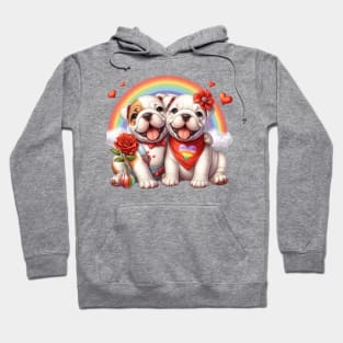 Valentine Bulldog Couple Hoodie